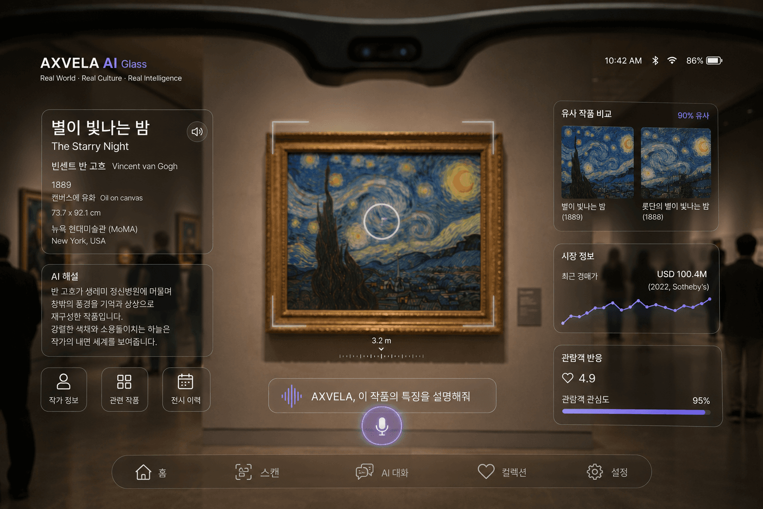 AXVELA VIEW overlay on artwork — Cultural Intelligence in AR view